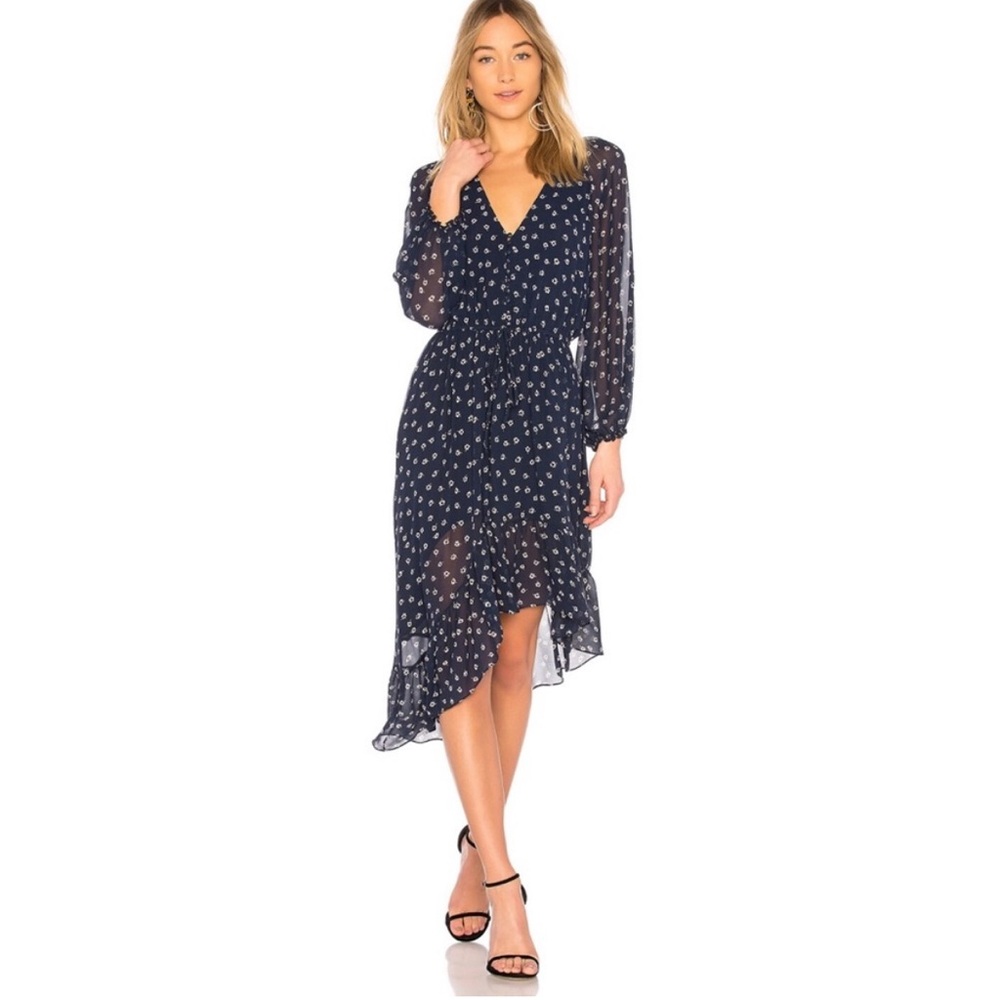 Joie Alithea Silk Floral Asymmetrical Dress - Size M